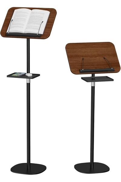 LinJie ﻿LinJie Book Stand for Reading,Lectern Podium Stand with Storage Tray,...