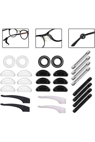 Aikanbo 12 Pairs Glasses Holder Silicone Glasses Temple Holder Anti-Slip Prot...