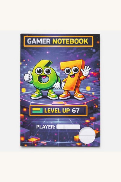 Comerivo Caiet dictando A5 cu 80 de file pentru scoala, cu coperta gamer Leve...