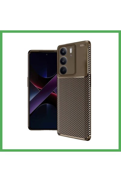 Nur store Çanta Realme C75 4G-Compatible Auto Focus Carbon Case - Brown BEZOSS