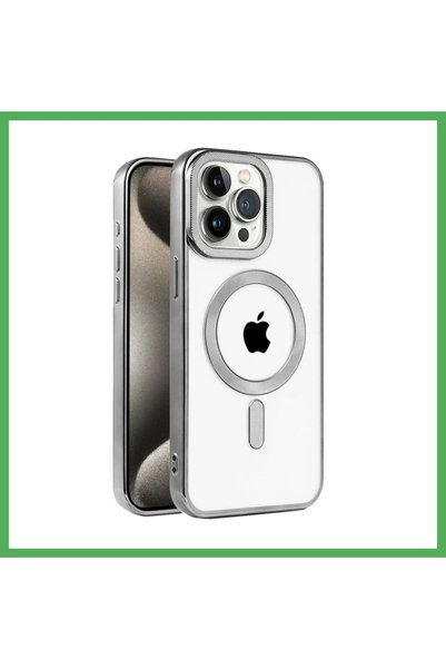 Nur store Çanta iPhone 15 Pro Compatible Case: Kronos MagSafe Cover - Titaniu...