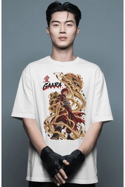SEVBANO Unisex Oversized Gaara Naruto Anime Character Pre-Printed Premium T-S...