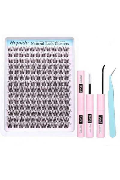 Hepiide Lash Clusters Kit Individual Clusters Lash Extensions Kit, Wispy Natu...