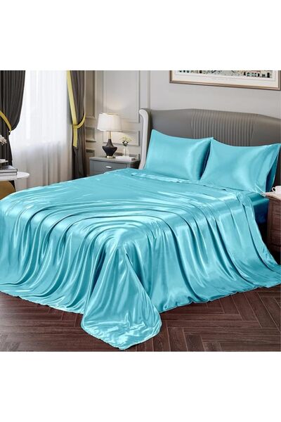 GENERAL Fontei Soft Silky Satin Full Size Bed Sheet Set, Beige Amber, 1 X Fit...