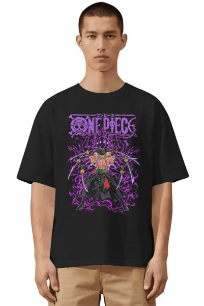 SEVBANO Unisex Oversized Premium T-Shirt with Roronoa Zoro "One Piece" Anime ...