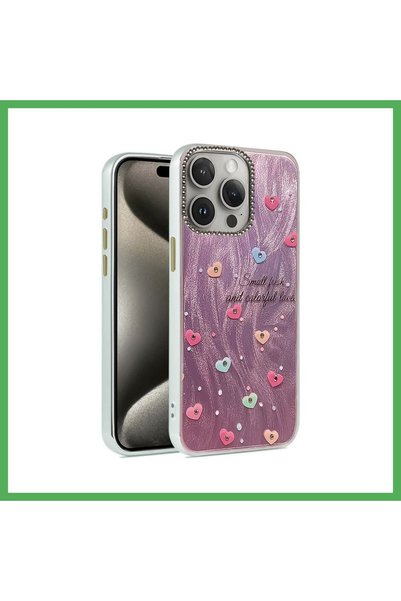 Nur store Çanta iPhone 14 Pro Compatible Case: Blade Mirrored Pattern Cover -...