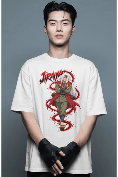 SEVBANO Unisex Oversized Jiraiya Naruto Anime Character Premium T-Shirt with ...