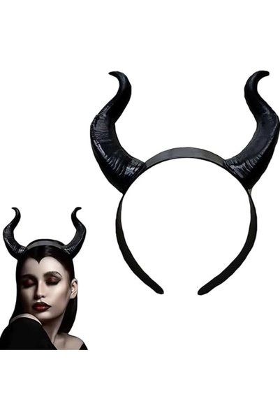 GENERAL Halloween Devil Horns Headband, Devil Horns Pattern Hair Hoop, Hallow...