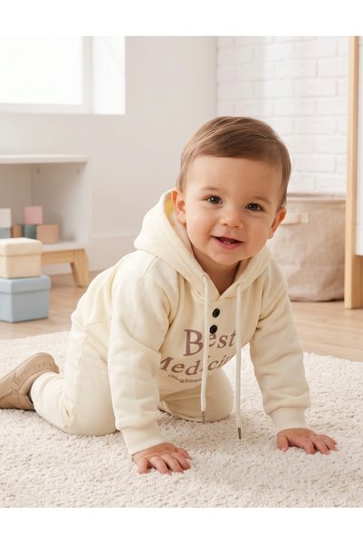MiniKids Hanorac Best Neight, crem