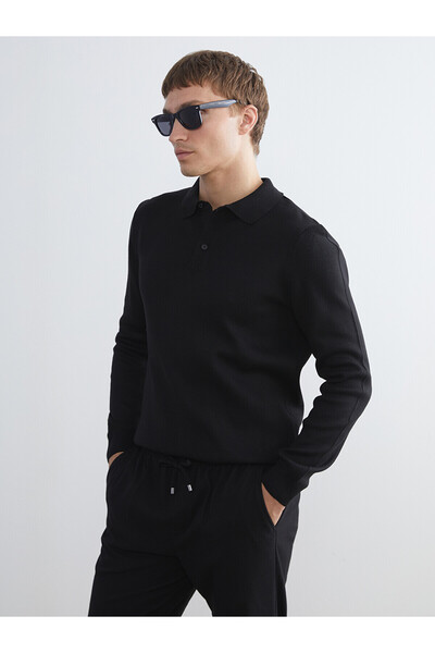 LC Waikiki Nevavm with a Difference from Lcwaikiki Classic Black Knitwear Pla...