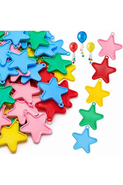 TERRIFI 80Pcs Balloon Weight, Colored Helium Balloons Weights, Reusable Star ...