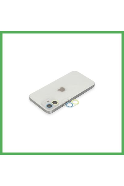 Nur store Çanta iPhone 12 Mini Compatible Colored Camera Lens Protector - Yel...