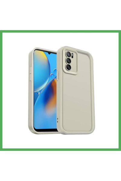 Nur store Çanta غطاء متوافق مع هاتف A16، مصنوع من السيليكون، لون كريمي، من BE...