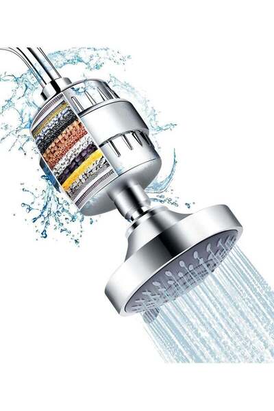 ABJ Filtered Shower Head 20 Stage Shower Filter Combo High Pressure Rain Show...