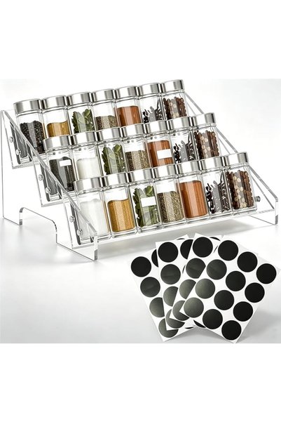 GENERAL 3 Tiers Spice Rack with Labeling