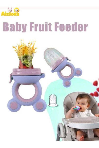 Aissiora 1PC/3PCS Baby Fruit Feeder, Feeding-processors，2in1 Silicone Nibbler...