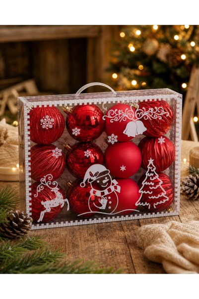 Adana Pasta Malzemeleri Ert-yil-26219 new year tree decoration 12 pieces glit...