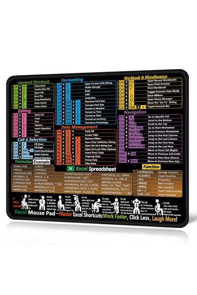 Generic Brand Mouse Pad Excel με Συντομεύσεις 21 x 26 cm για την εκμάθηση συν...