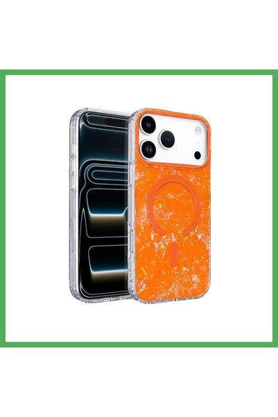 Nur store Çanta Onegif iPhone 17 Pro Compatible Mila Wavy MagSafe Case - Oran...