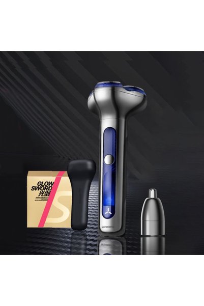 Generic ماكينة حلاقة كهربائية 2 في 1 مع أداة تشذيب شعر الأنف، هيكل من الألومن...