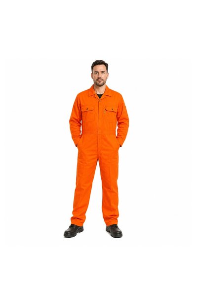 Generic Brand Orange Work Overalls - 100% Cotton 240 Gsm - Durable Men's Work...