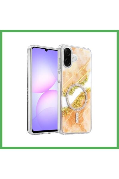 Nur store Çanta Onegif Samsung Galaxy A07 4G Compatible Lotus-Glittery MagSaf...