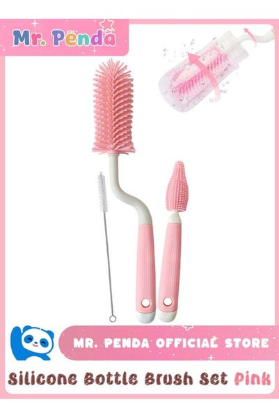 Mr. Penda مجموعة فرشاة تنظيف زجاجات الرضاعة المحمولة - طقم تنظيف زجاجات الرضا...