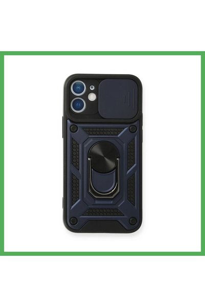 Nur store Çanta iPhone 11 Compatible Case with Pars Lens Ring - Navy Blue BEZOSS
