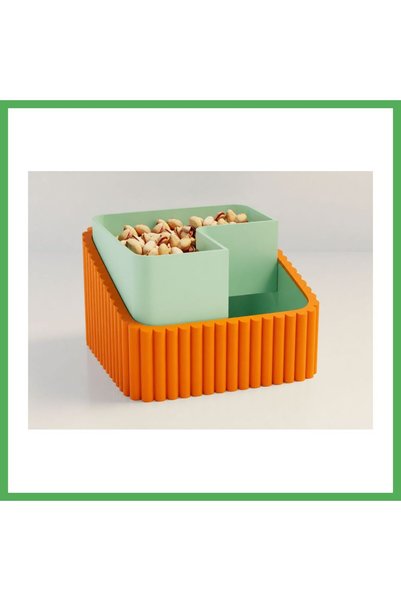 Generic Brand 3D-Printed Pistachio Bowl - Dual-Chambered Shell Separator Serv...