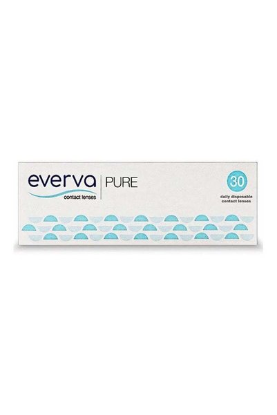 Everva بوري - عدسات لاصقة شفافة للاستخدام اليومي - عبوة تحتوي على 30 عدسة