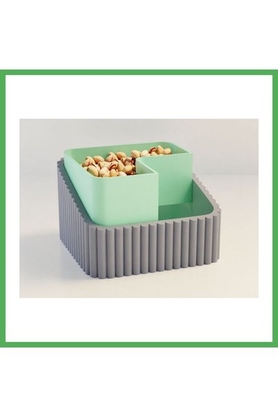 Nur store Çanta 3D-Printed Pistachio Bowl - Dual-Chambered Shell Separator Se...