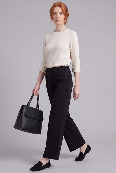 KYR Çima Stitched Suede Pants, Black