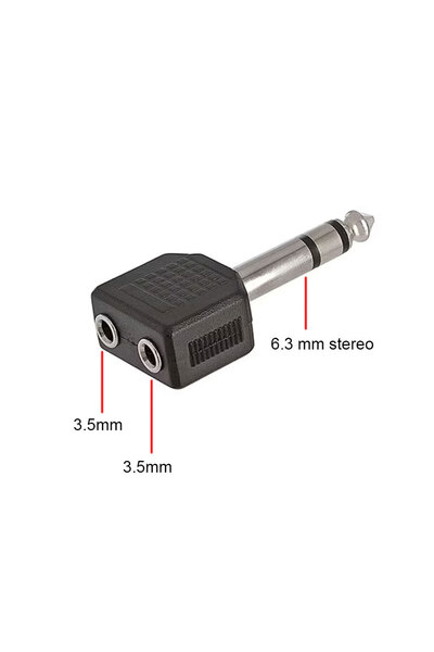 KEEPRO 2x 3.5 mm to 6.3 mm stereo adapters, 2x 6.3 mm aux adapters