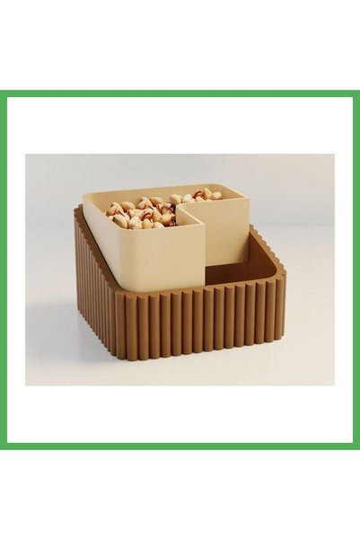 Nur store Çanta 3D-Printed Pistachio Bowl - Dual-Chambered Shell Separator Se...