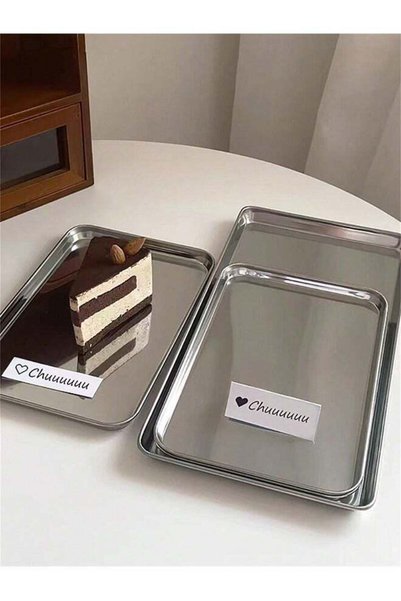 Generic Stainless Steel Tray for Serving Burgers, Juice, Coffee, Cakes, Eid G...