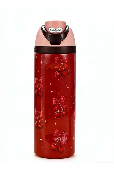 owala FreeSip Cherry Blush Insulated Stainless Steel Water Bottle | Push Butt...