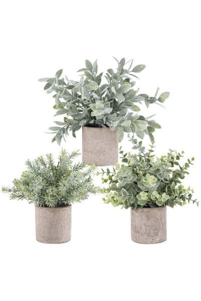 Arabest Artificial Potted Plants, 3 Pack Mini Potted Fake Plants Artificial P...