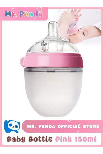 Mr. Penda 1 Pack Natural Feel Baby Bottle, Soft and Squeezy, Easy to Clean, D...