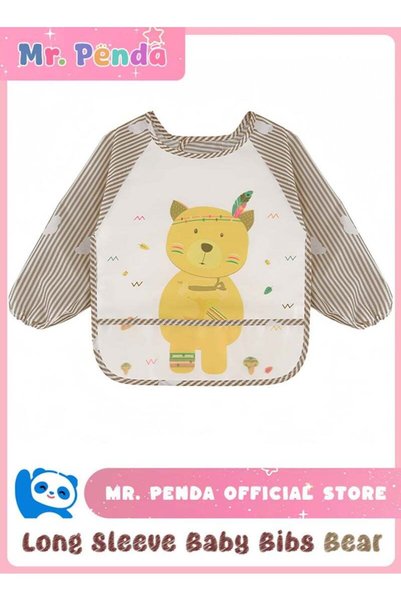 Mr. Penda Long Sleeve Baby Bibs, Waterproof Sleeved Bib Smock for Baby Toddle...
