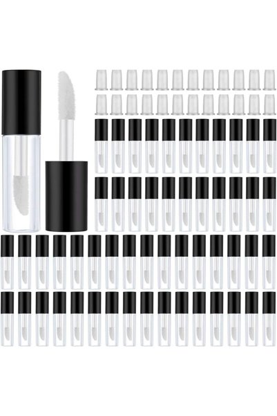 Bukela Lipstick Containers 50 Pack 1.2mL Clear Mini Lip Gloss Tubes Refillabl...