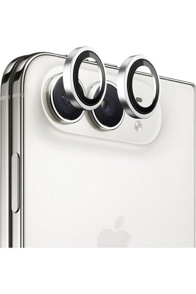 BLUEO - Γνήσιος Μεταλλικός Σκελετός Φακού - iPhone Duo - Ασημί