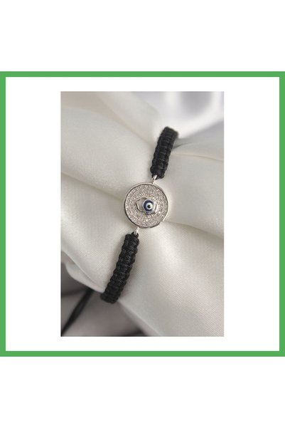 Nur store Çanta Rice-Shaped Silver-Colored Zircon Stone Evil Eye Bead Macramé...