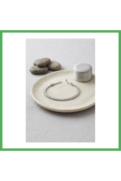 Nur store Çanta Rice-Shaped Silver-Colored Barley-Shaped Zircon Stone Waterwa...