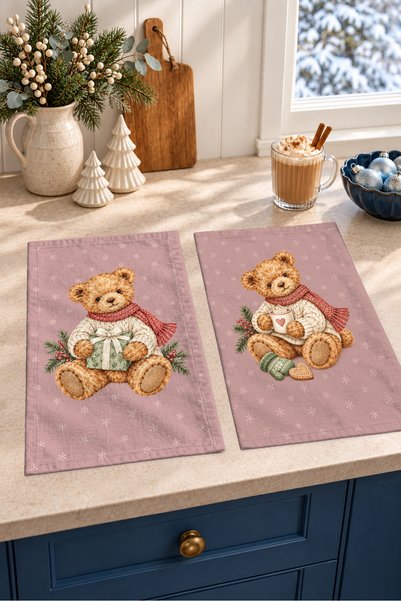 Evmila Rose Toy Bear Plush Teddy Bear and Package: Powder Pink Patterned Deco...