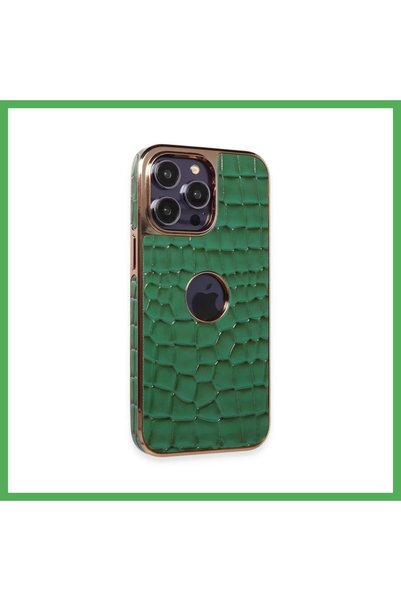 Nur store Çanta iPhone 14 Pro Compatible Snake Case - Dark Green BEZOSS