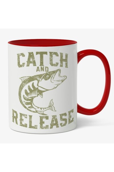 INOVATIX Personalized white mug, Catch And Release, Fish, Aquatic World, Gift...