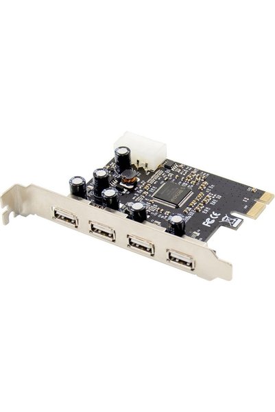 POWERTECH Κάρτα επέκτασης PCIe σε 4x USB 2.0 480Mbps, Asix MCS9990 - (ST622)