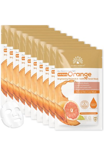 GLOBAL FASHION Professional Global Fashion Facial Sheet Mask - 5 Natural Flav...