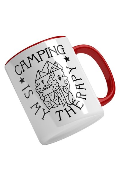 INOVATIX Personalized white mug, Camping Is My Therapy, Campfire, Path Among ...