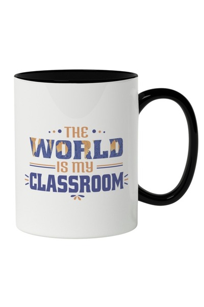 INOVATIX Cana alba personalizata, The World Is My Classroom,Scoala Online,Iub...